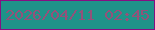 文字の大きさ：4、枠の色：860f82、背景の色：1f9389、文字の色：94517a 無料ブログパーツのブログ時計