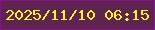 文字の大きさ：4、枠の色：86128d、背景の色：5f234f、文字の色：faf430 無料ブログパーツのブログ時計