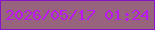 文字の大きさ：3、枠の色：8612ca、背景の色：97637d、文字の色：bb17f4 無料ブログパーツのブログ時計
