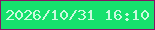 文字の大きさ：1、枠の色：861364、背景の色：15e16d、文字の色：cbfade 無料ブログパーツのブログ時計