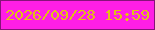 文字の大きさ：1、枠の色：861379、背景の色：ff1fe5、文字の色：e2c114 無料ブログパーツのブログ時計