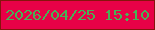 文字の大きさ：5、枠の色：86140c、背景の色：e70147、文字の色：46b156 無料ブログパーツのブログ時計