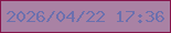 文字の大きさ：3、枠の色：86144b、背景の色：a982a4、文字の色：6c70ae 無料ブログパーツのブログ時計