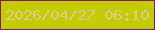 文字の大きさ：4、枠の色：86147b、背景の色：c1cc02、文字の色：e5c986 無料ブログパーツのブログ時計