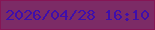 文字の大きさ：2、枠の色：861555、背景の色：7c2b66、文字の色：3f0eab 無料ブログパーツのブログ時計