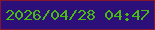 文字の大きさ：3、枠の色：86162d、背景の色：2d0f79、文字の色：48ba13 無料ブログパーツのブログ時計