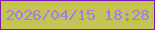 文字の大きさ：1、枠の色：8618ac、背景の色：c4c456、文字の色：9d7df3 無料ブログパーツのブログ時計