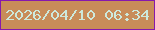文字の大きさ：5、枠の色：8618ad、背景の色：c88c59、文字の色：cde9dc 無料ブログパーツのブログ時計