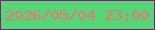 文字の大きさ：5、枠の色：861a77、背景の色：53d777、文字の色：f66d75 無料ブログパーツのブログ時計