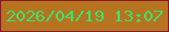文字の大きさ：5、枠の色：861b23、背景の色：b77420、文字の色：3fe16c 無料ブログパーツのブログ時計
