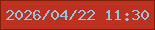 文字の大きさ：2、枠の色：861d06、背景の色：bd3120、文字の色：99c1dc 無料ブログパーツのブログ時計
