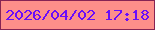 文字の大きさ：4、枠の色：862454、背景の色：fd8f8a、文字の色：6a0dfa 無料ブログパーツのブログ時計