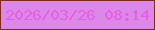 文字の大きさ：4、枠の色：862817、背景の色：db88e6、文字の色：e85cea 無料ブログパーツのブログ時計