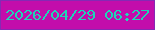 文字の大きさ：5、枠の色：8629b4、背景の色：c30dab、文字の色：20d5b7 無料ブログパーツのブログ時計