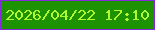 文字の大きさ：5、枠の色：8629dc、背景の色：1e9302、文字の色：affb2f 無料ブログパーツのブログ時計