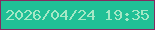 文字の大きさ：3、枠の色：862a60、背景の色：21c096、文字の色：a4e8c6 無料ブログパーツのブログ時計