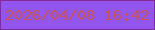 文字の大きさ：2、枠の色：862a9a、背景の色：9256ef、文字の色：c35262 無料ブログパーツのブログ時計