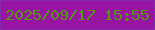 文字の大きさ：5、枠の色：862aac、背景の色：9815a4、文字の色：53990e 無料ブログパーツのブログ時計