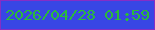 文字の大きさ：5、枠の色：862dc5、背景の色：3846e4、文字の色：2bba3b 無料ブログパーツのブログ時計