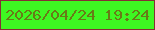 文字の大きさ：1、枠の色：862e35、背景の色：3ef722、文字の色：687b17 無料ブログパーツのブログ時計