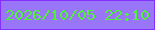 文字の大きさ：1、枠の色：862efe、背景の色：9975f8、文字の色：50f236 無料ブログパーツのブログ時計