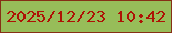 文字の大きさ：4、枠の色：862f15、背景の色：97bd59、文字の色：ae1205 無料ブログパーツのブログ時計