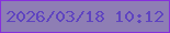 文字の大きさ：4、枠の色：8630dc、背景の色：8e7eb4、文字の色：5f44c0 無料ブログパーツのブログ時計