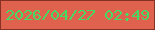 文字の大きさ：2、枠の色：863123、背景の色：de624e、文字の色：46da60 無料ブログパーツのブログ時計
