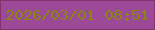 文字の大きさ：3、枠の色：863270、背景の色：9c4998、文字の色：86870e 無料ブログパーツのブログ時計