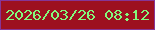 文字の大きさ：3、枠の色：863597、背景の色：9d1020、文字の色：83f97c 無料ブログパーツのブログ時計