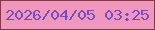 文字の大きさ：3、枠の色：863847、背景の色：f097be、文字の色：754bc1 無料ブログパーツのブログ時計