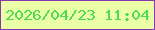 文字の大きさ：2、枠の色：8638ad、背景の色：eafea8、文字の色：4edb51 無料ブログパーツのブログ時計