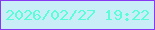 文字の大きさ：2、枠の色：8639f0、背景の色：caeef8、文字の色：5bfdd7 無料ブログパーツのブログ時計