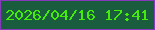 文字の大きさ：5、枠の色：863abb、背景の色：195d3e、文字の色：46ec09 無料ブログパーツのブログ時計