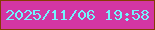 文字の大きさ：1、枠の色：863c04、背景の色：d336a3、文字の色：72f4fe 無料ブログパーツのブログ時計