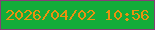 文字の大きさ：5、枠の色：863d77、背景の色：13ac39、文字の色：ea910f 無料ブログパーツのブログ時計