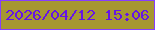 文字の大きさ：2、枠の色：863efe、背景の色：a69731、文字の色：6514e6 無料ブログパーツのブログ時計