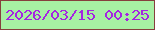 文字の大きさ：4、枠の色：863f3d、背景の色：a7f0a3、文字の色：a524e2 無料ブログパーツのブログ時計