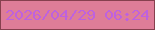 文字の大きさ：2、枠の色：86404e、背景の色：de7d98、文字の色：be62de 無料ブログパーツのブログ時計