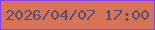 文字の大きさ：5、枠の色：8640fc、背景の色：d77455、文字の色：514d7c 無料ブログパーツのブログ時計