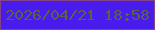 文字の大きさ：2、枠の色：864287、背景の色：471cec、文字の色：5f604b 無料ブログパーツのブログ時計