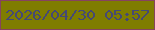 文字の大きさ：4、枠の色：86435f、背景の色：7f7d00、文字の色：454975 無料ブログパーツのブログ時計