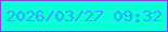 文字の大きさ：4、枠の色：8644db、背景の色：0affd9、文字の色：2ea6fa 無料ブログパーツのブログ時計