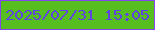 文字の大きさ：4、枠の色：8645f0、背景の色：56be1e、文字の色：5f43e3 無料ブログパーツのブログ時計