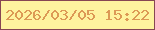 文字の大きさ：4、枠の色：864653、背景の色：fef39f、文字の色：dc9955 無料ブログパーツのブログ時計