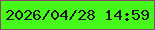 文字の大きさ：3、枠の色：86496a、背景の色：47f91a、文字の色：1e1829 無料ブログパーツのブログ時計