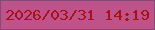 文字の大きさ：2、枠の色：864977、背景の色：be538a、文字の色：aa1116 無料ブログパーツのブログ時計