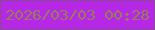 文字の大きさ：5、枠の色：864b93、背景の色：b628e5、文字の色：967e58 無料ブログパーツのブログ時計