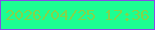 文字の大きさ：1、枠の色：864be8、背景の色：1cfe92、文字の色：84d34a 無料ブログパーツのブログ時計