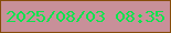 文字の大きさ：4、枠の色：864c0a、背景の色：c89099、文字の色：0be44d 無料ブログパーツのブログ時計